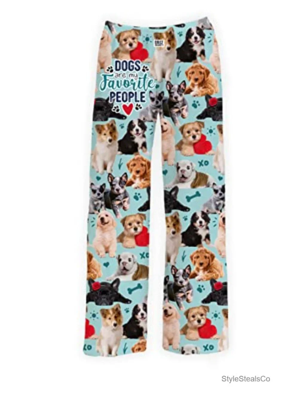 Dog Graphics Lounge Pants Soft Knit Polyester Spandex Wide Leg Pajama Pants